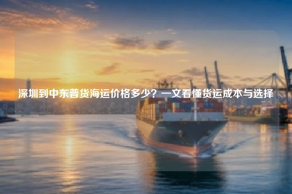 深圳到中东普货海运价格多少?一文看懂货运成本与选择